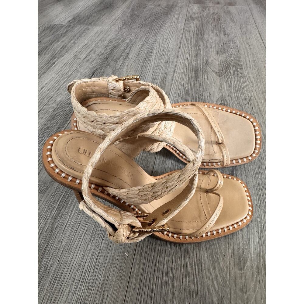 ULLA JOHNSON | Lydia Raffia Heeled Sandals Size 37 - Picture 5 of 11